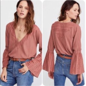 Free People bell sleeved blouse